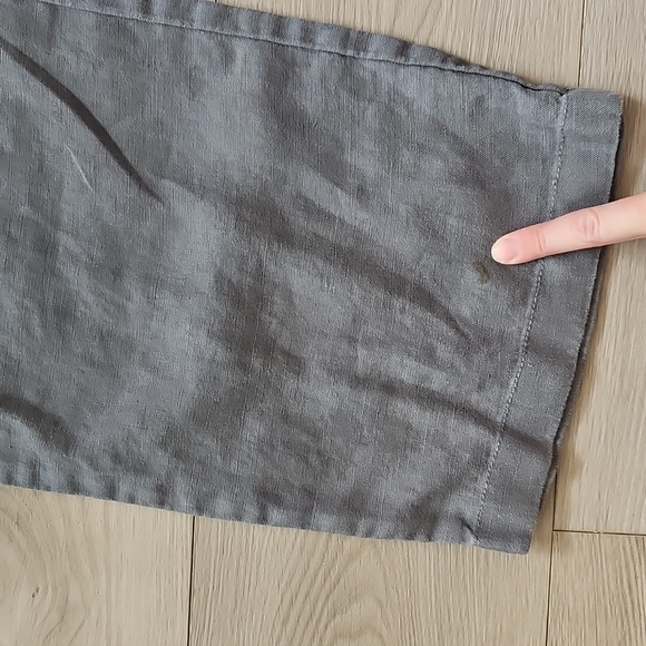 Plum Linen Garden Girl Stretchy Waistband Trousers, Small - Picture 9 of 13